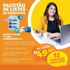 Pacotão de Listas de Exercícios do 7° ano