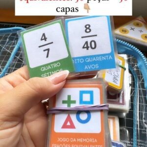 Jogo da memória frações equivalentes - 56 peças e 56 capas