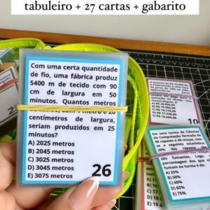Tabuleiro – Regra de Três Composta (Tabuleiro + 27 cartas + gabarito)