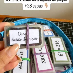 Dominó divisão de frações - 28 peças e 28 capas