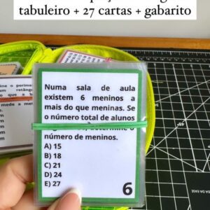 Tabuleiro – Equação do 1º Grau (Tabuleiro + 27 cartas + gabarito)