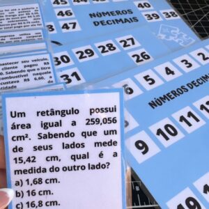 Tabuleiro Números Decimais - 27 peças + gabarito