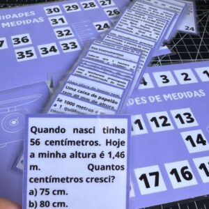 Tabuleiro Unidades de Medida - 27 peças + gabarito