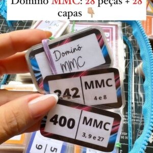 Dominó M.M.C mínimo múltiplo comum - 28 peças e 28 capas