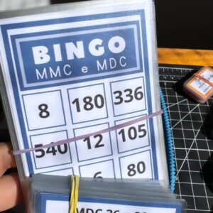 Bingo M.M.C - mínimo múltiplo comum - e M.D.C  máximo divisor comum - 40 cartelas e 50 fichas