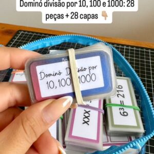 Dominó divisão por 10, 100 e 1000 - 28 peças e 28 capas