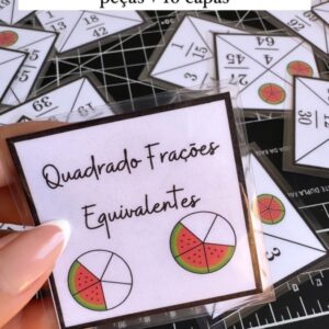 Quadrado frações equivalentes - 16 peças e 16 capas