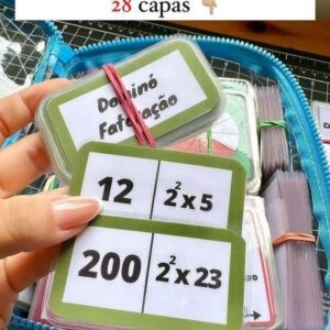 Dominó fatoração - 28 peças e 28 capas